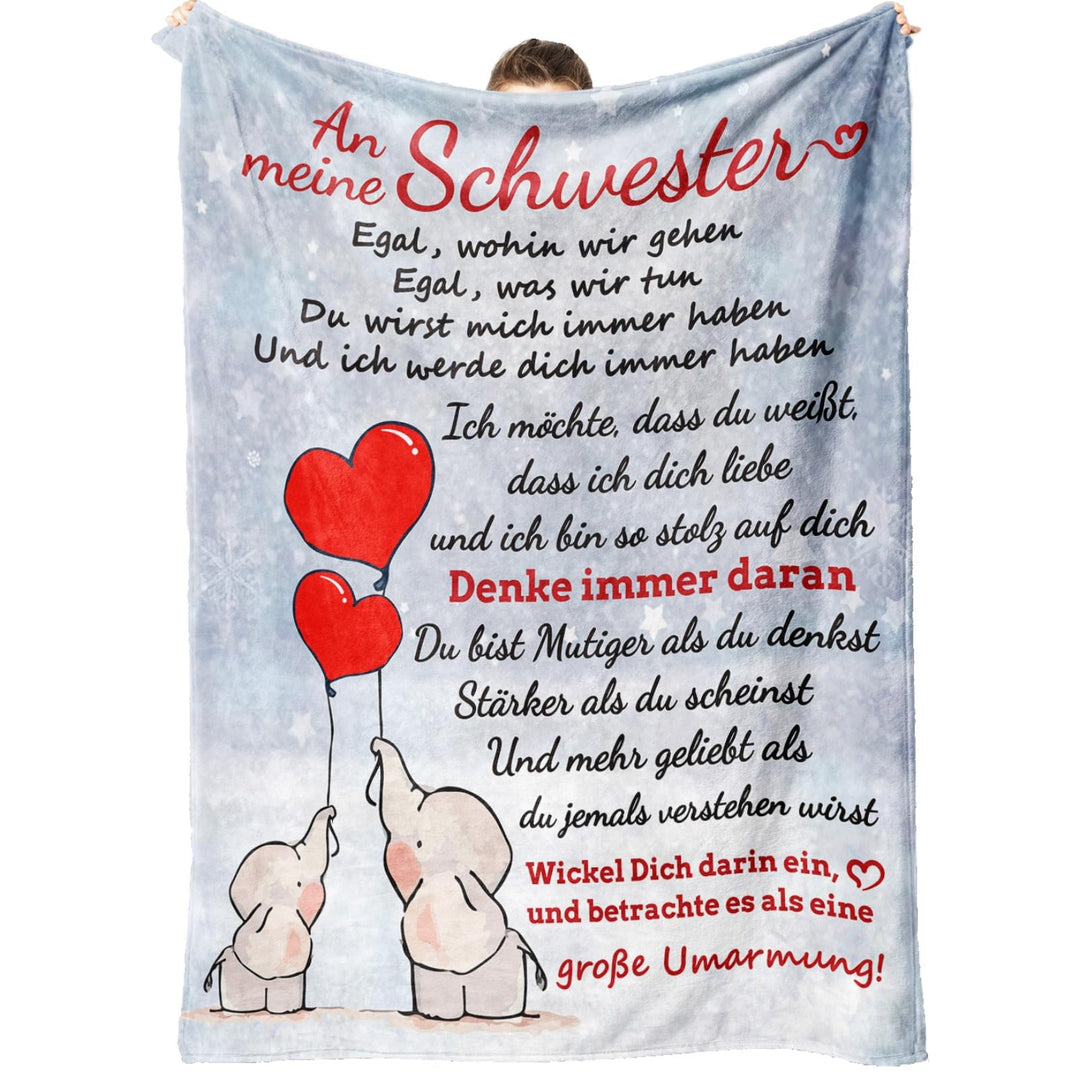 Schwester Geschenk, Flanell Decke Geburtstagsgeschenk für Beste Schwester, Weihnachten Geburtstag Ho