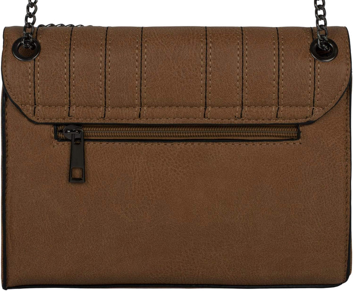 styleBREAKER Damen Crossbody Umhängetasche Ziernähte PU | 22x15x8,5 cm, variable Gliederkette (77 od