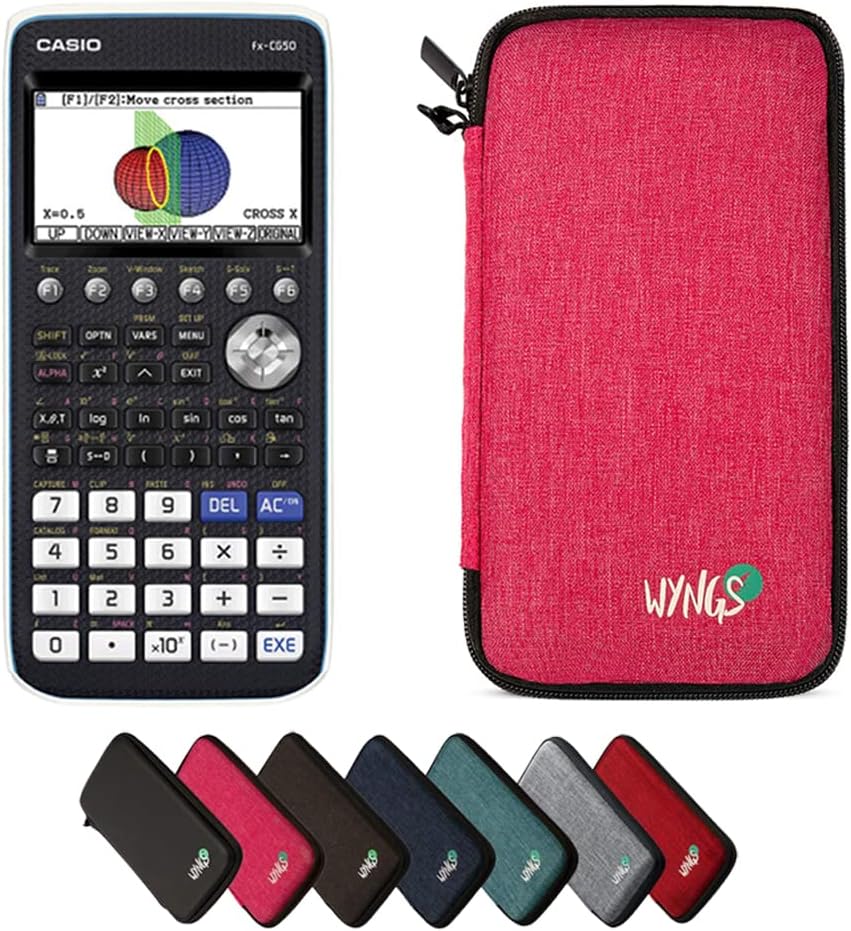 CALCUSO Sparpaket: Casio FX-CG 50 Grafikrechner + WYNGS Schutztasche pink + Erweiterte Garantie von