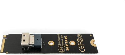 System-S SFF-8654 Adapter NGFF M-Key 40 cm NVME Kabel Stecker zu Buchse für Mainboard SSD
