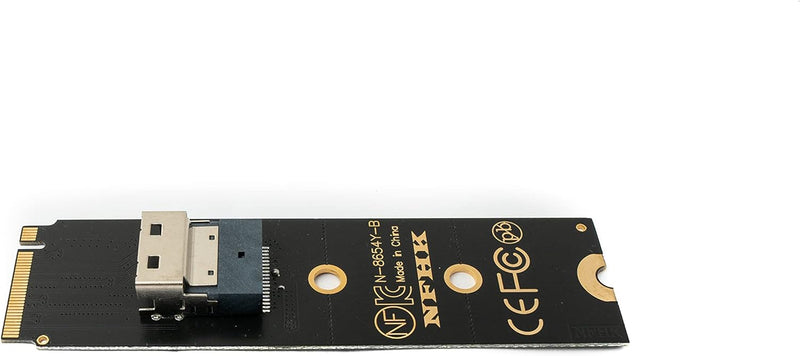 System-S SFF-8654 Adapter NGFF M-Key 40 cm NVME Kabel Stecker zu Buchse für Mainboard SSD