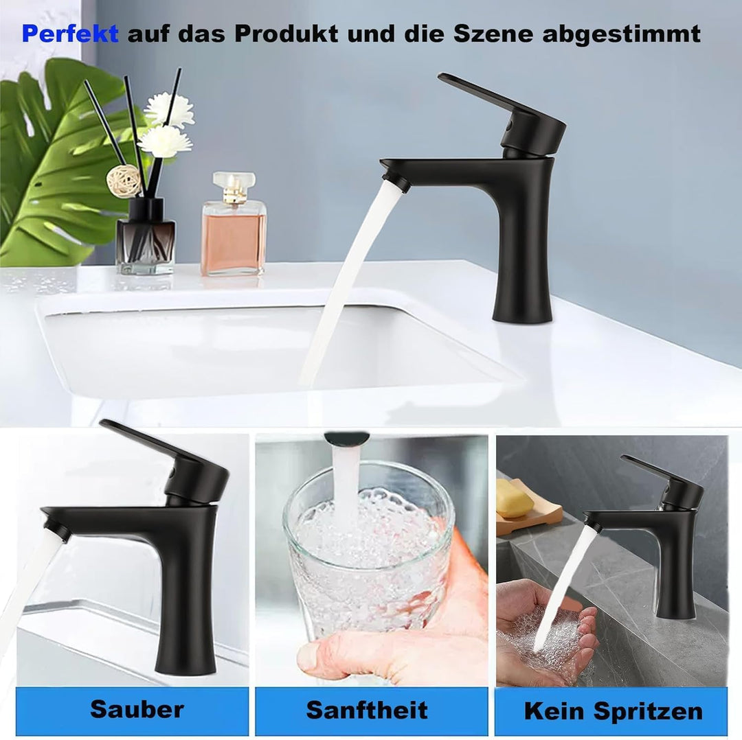 Heiss und kalt Badarmatur aus Edelstahl mit geräuschloser Keramikkartusche Einhebelmischer Waschtisc