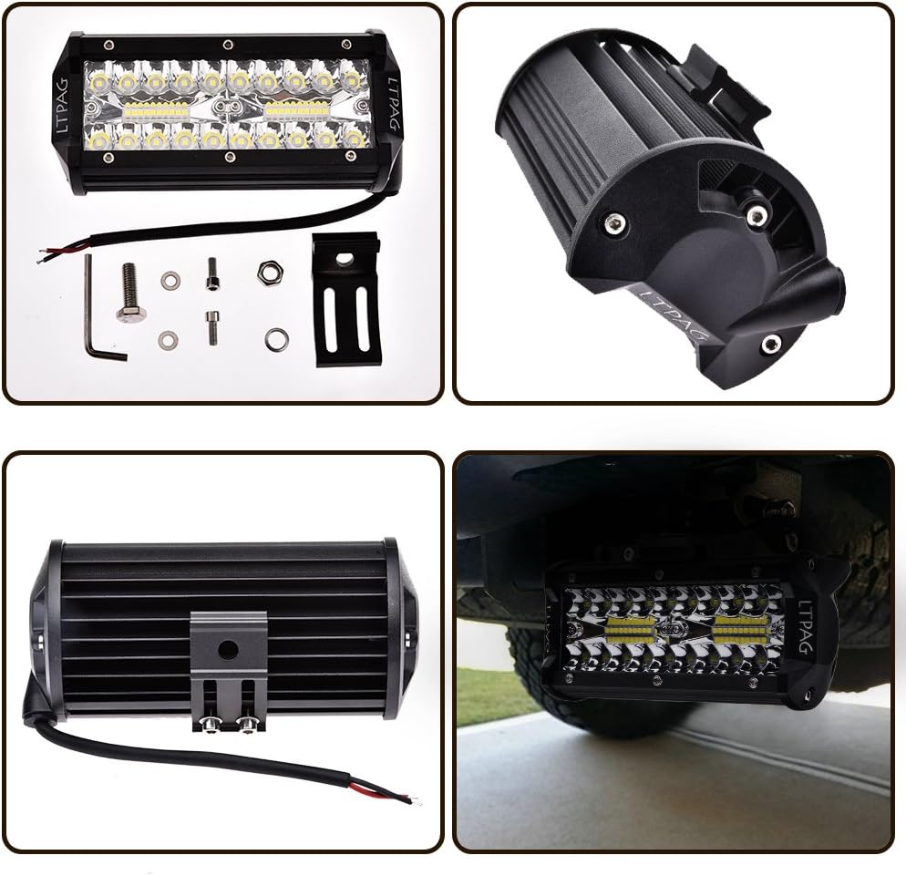 LTPAG LED Zusatzscheinwerfer, 7 Zoll LED 240W Arbeitsscheinwerfer 24000LM 6000K IP68 Wasserdicht Flu