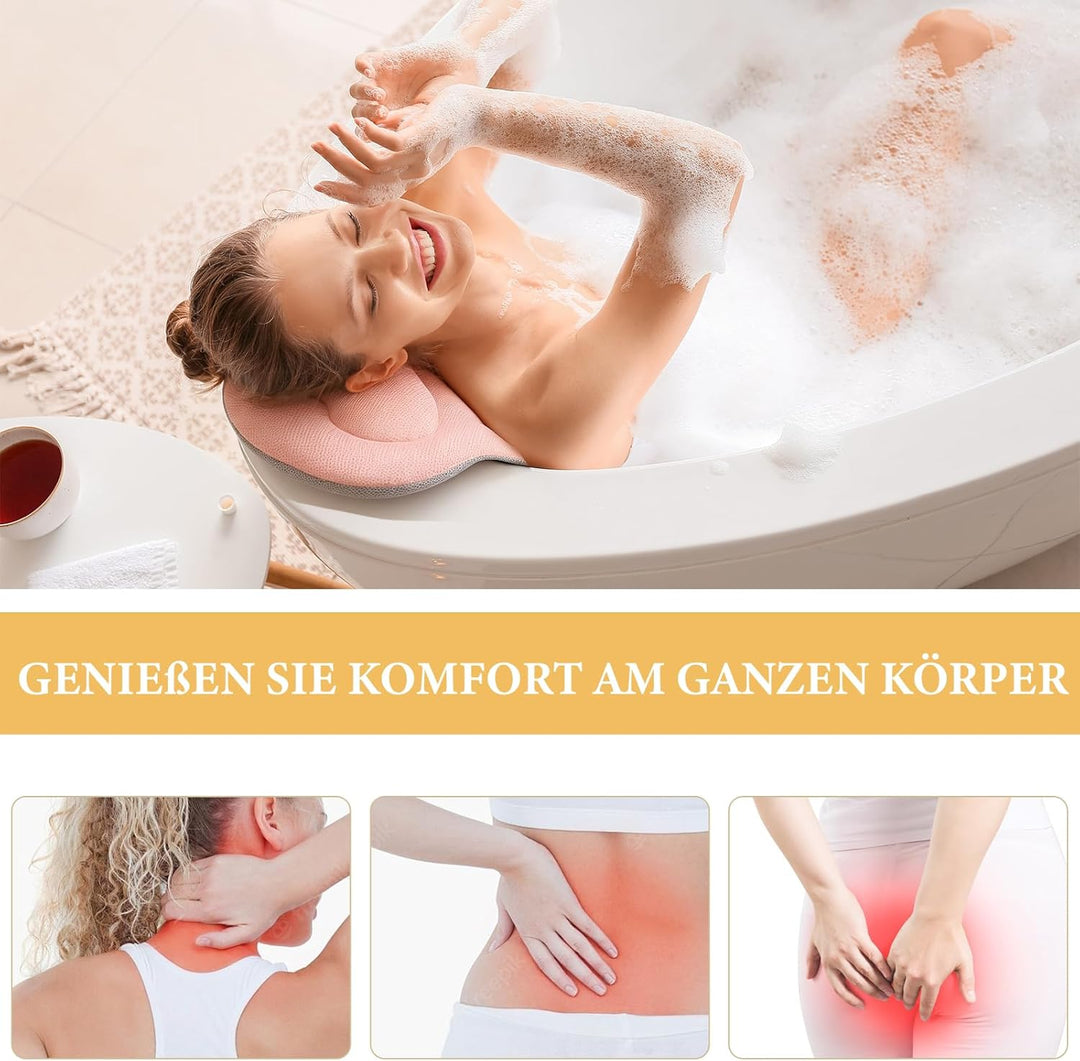 Badewannenkissen Ganzkörper Badekissen, Verdicktes Badewannenkissen mit Kopfstütze unterstützt Nacke