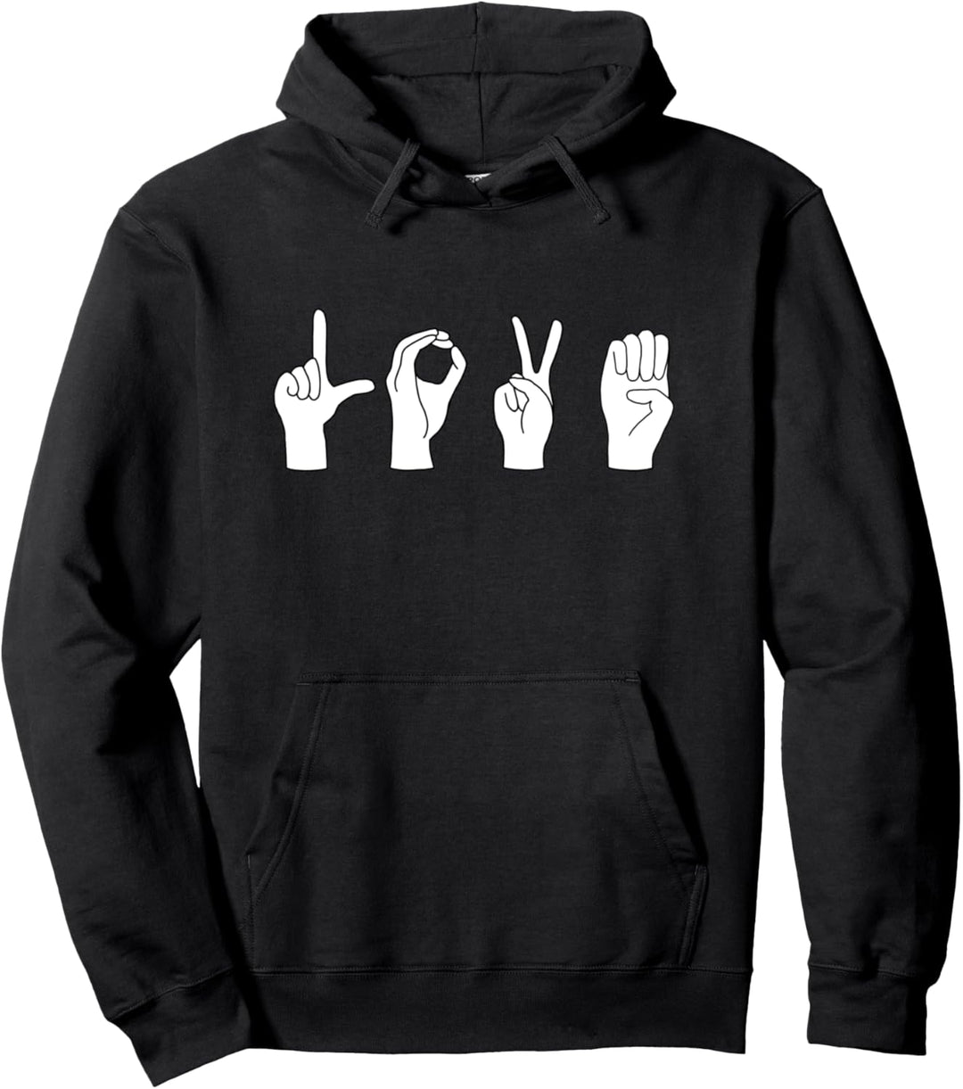 Gebärde Gebärdensprache Gehörlos Fingeralphabet Geschenke Pullover Hoodie