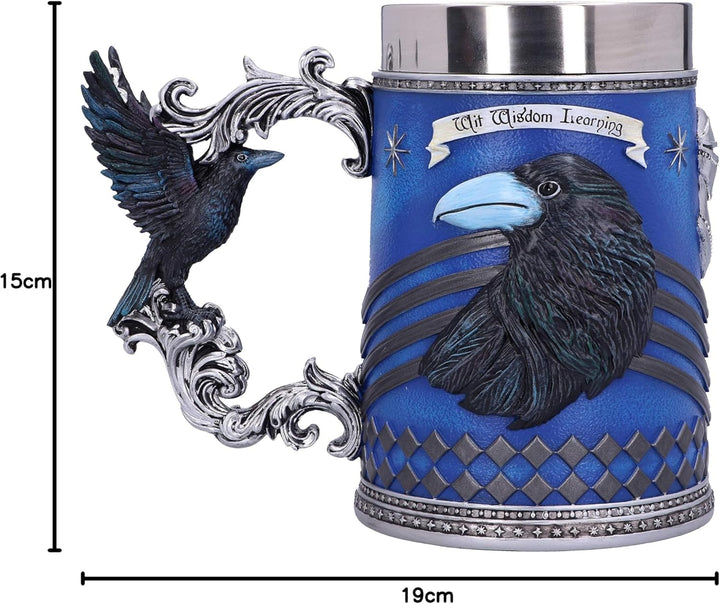 Nemesis Now Harry Potter Ravenclaw Hogwarts House Collectable Tankard, Kunstharz, Blau, Silber, 1.25