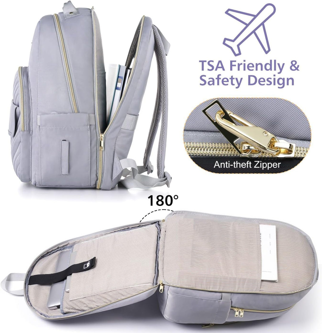 Rucksack Damen Arbeit,TSA-freundlicher Reise Laptop Rucksack für Freizeit Job Business mit USB Ladea