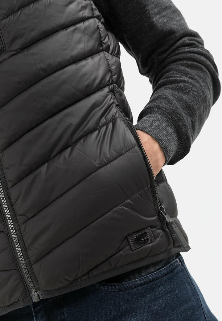 camel active Herren leichte Steppweste ohne Kapuze 56 Dunkelgrau, 56 Dunkelgrau