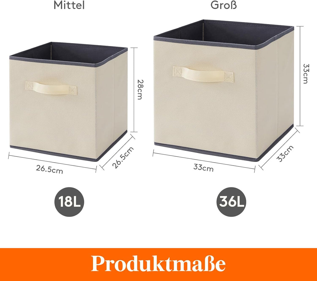Lifewit 6 Stück Aufbewahrungsbox aus Stoff, Faltbar Aufbewahrungswürfel Kallax Boxen Aufbewahrung au