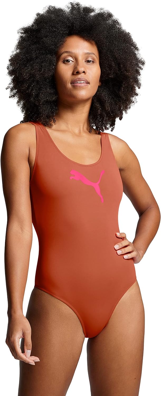 PUMA Damen Swimsuit L Chili Powder, L Chili Powder