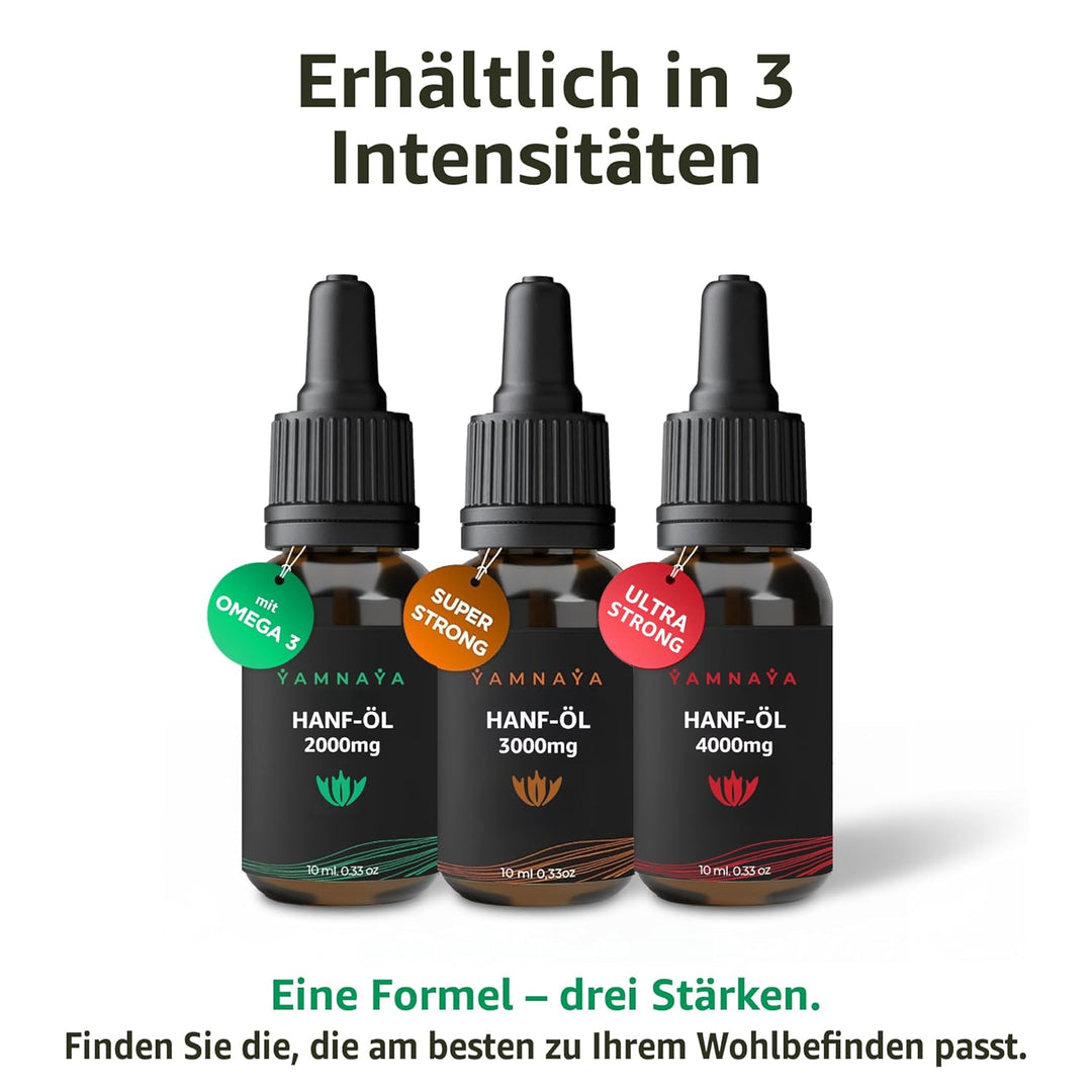 YamnaYa – Premium Hanföl 30% | Kaltgepresst & Vegan | Reines Naturöl Ohne Zusätze | Laborgeprüfte Qu