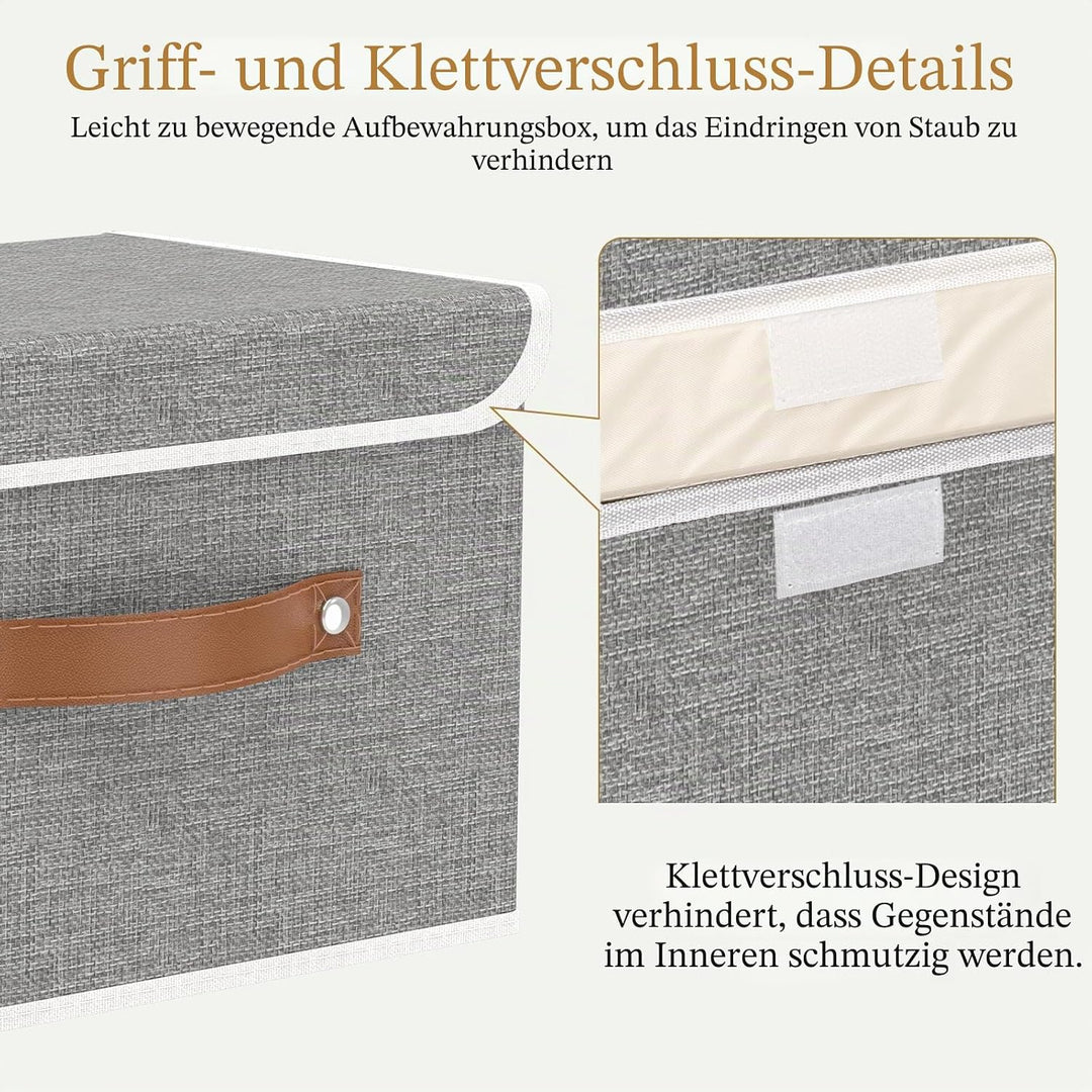 OUTBROS 2 Stück Aufbewahrungsboxen mit Deckel, 45 x 30 x 30 cm, faltbare Stoffboxen, Aufbewahrungskö