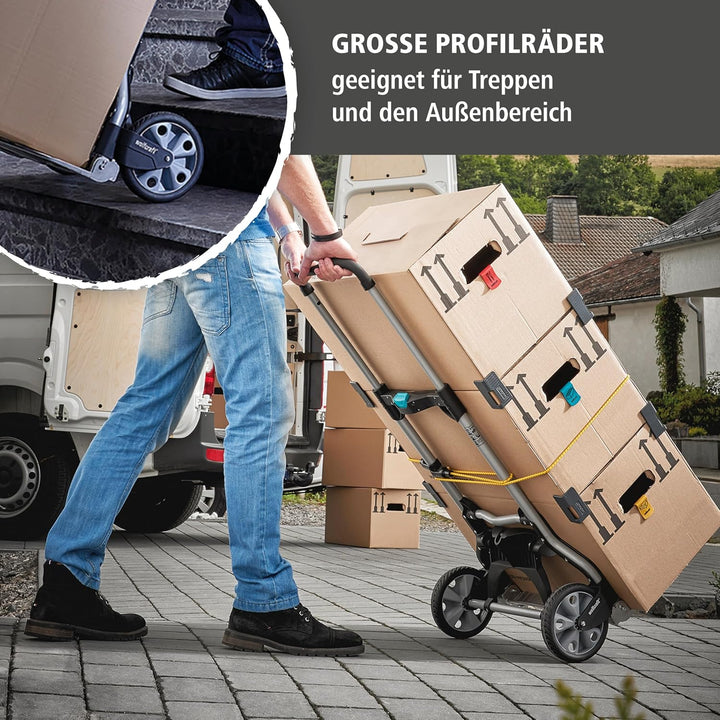 Wolfcraft TS 850 Transportsystem 5501000 / Komfortable & klappbare Sackkarre für Lasten bis zu 100 k