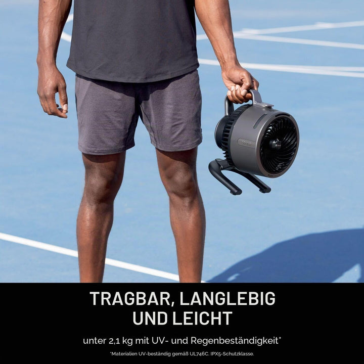 Shark FlexBreeze HydroGo Leistungsstarker kabelloser Ventilator mit Nebel, Innen- und Aussenkühlung,