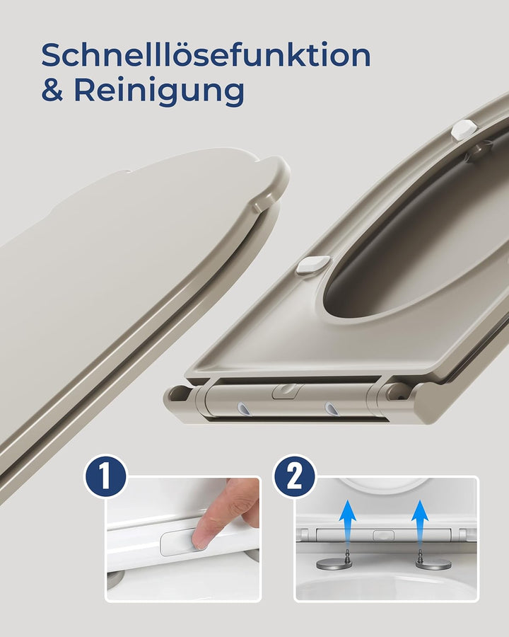 HySail Toilettendeckel mit Absenkautomatik, Benutzerfreundlichem Hygienischem Griff, Schnellverschlu