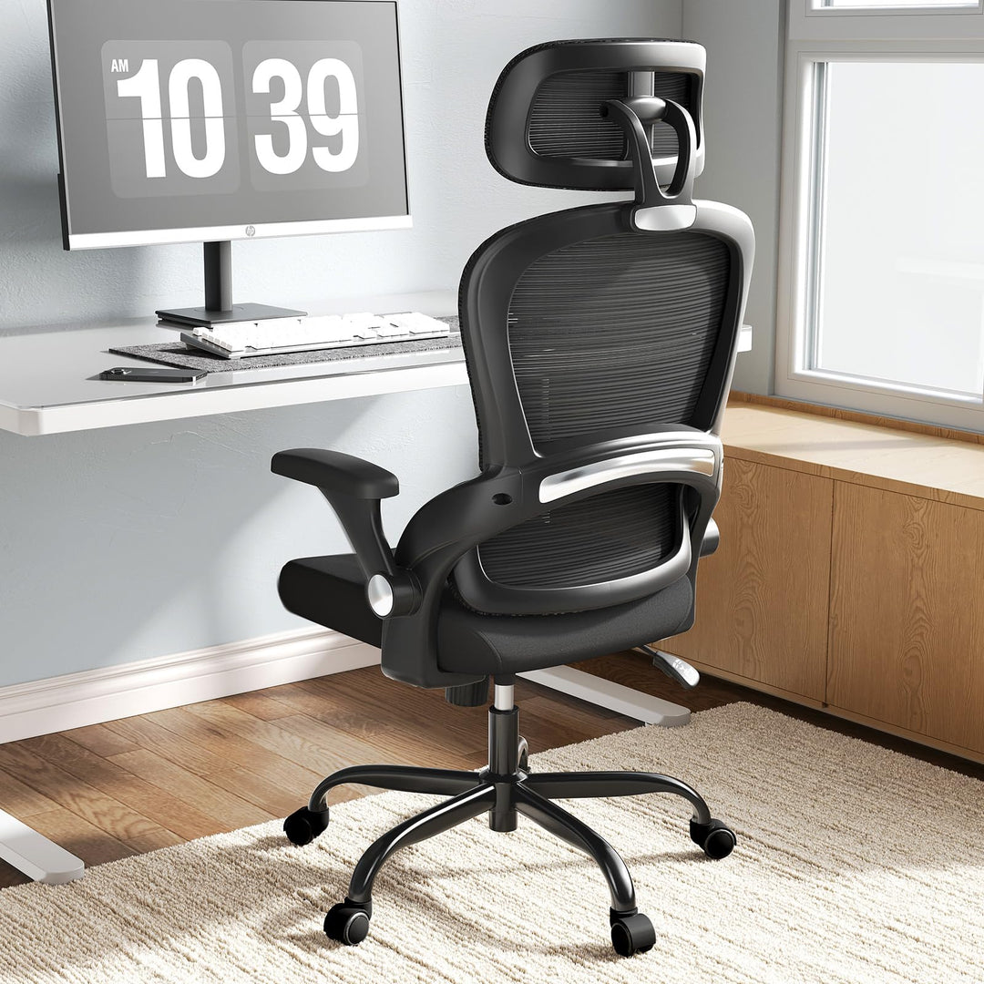 TRALT Ergonomischer Bürostuhl - Schreibtischstuhl mit Verstellbare Kopfstütze Höhenverstellbarer Bür