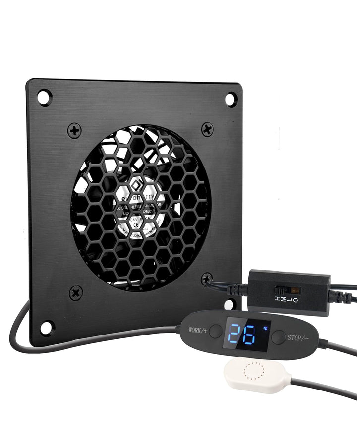 euroharry 80mm Digitalanzeige temperaturgesteuertes leises Lüftersystem, 1x Temperaturgesteuertes +1