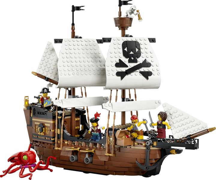 LEGO Creator Legendäres Piratenschiff Spielzeug - Modellbau mit 2 Bauoptionen - Burg oder 2 Zwilling