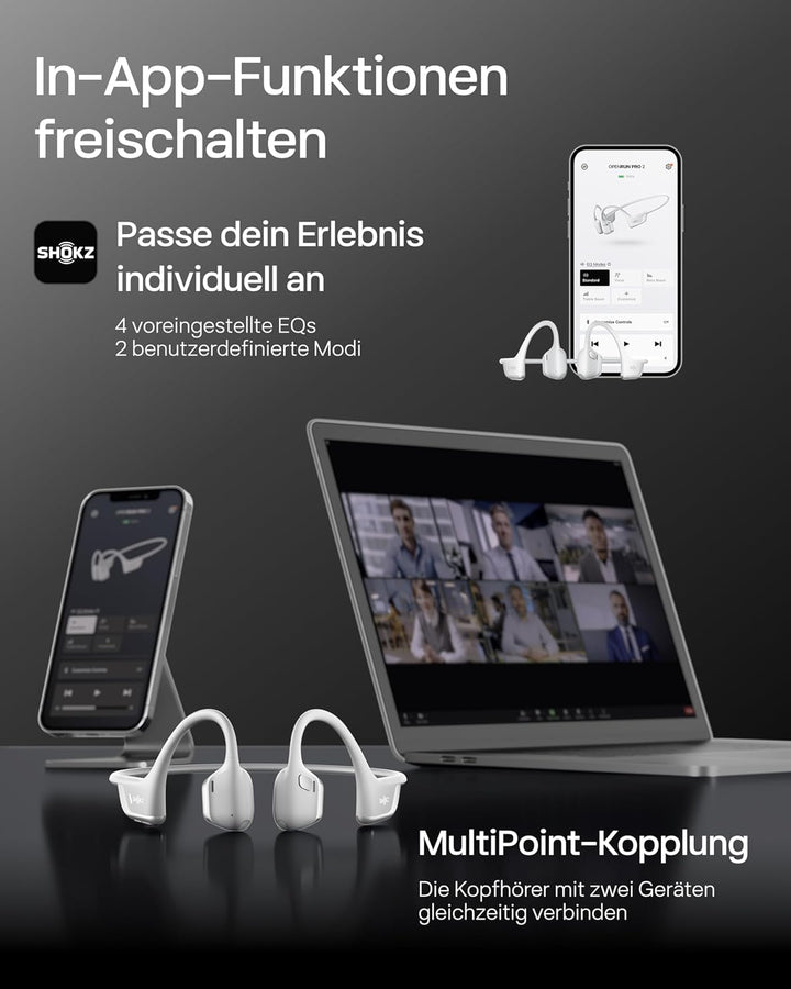 SHOKZ OpenRun Pro 2 Mini Knochenschall Sportkopfhörer, Open-Ear-Ohrhörer mit Bluetooth 5.3, Mikrofon
