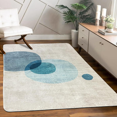 Tinyboy-hbq Kurzflor-Wohnzimmerteppich Moderne geometrische Design-Teppiche Kreismuster-Teppich, rut