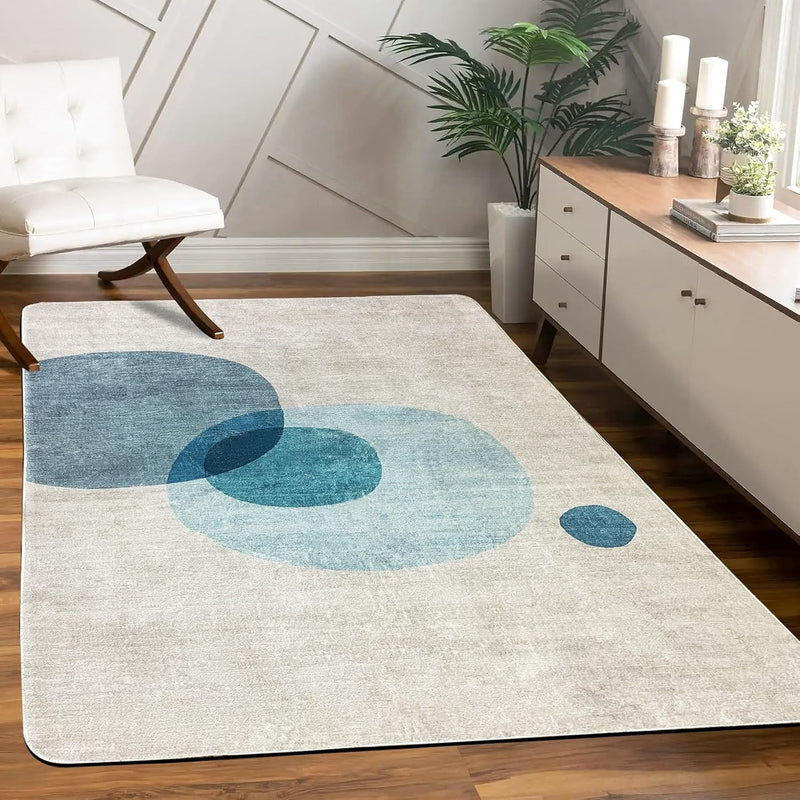 Tinyboy-hbq Kurzflor-Wohnzimmerteppich Moderne geometrische Design-Teppiche Kreismuster-Teppich, rut