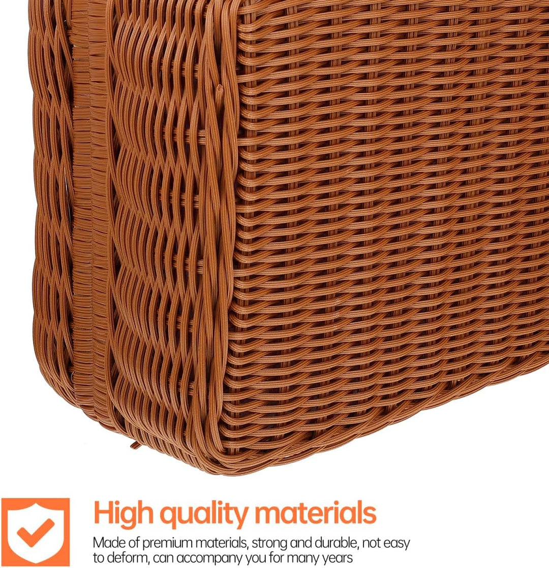 Tomaibaby Rattan Wicker Koffer Wicker Picknick Korb Stroh Lagerung Box mit Griffe Rattan Lagerung Bo