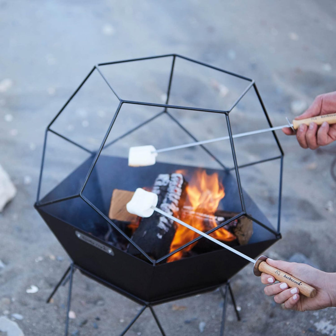 Barbecook Jura feuerkorb Garten klein, terassen Dekoration, schwarz, 42.5x42.5x70cm Schwarz Ø 60 Sta