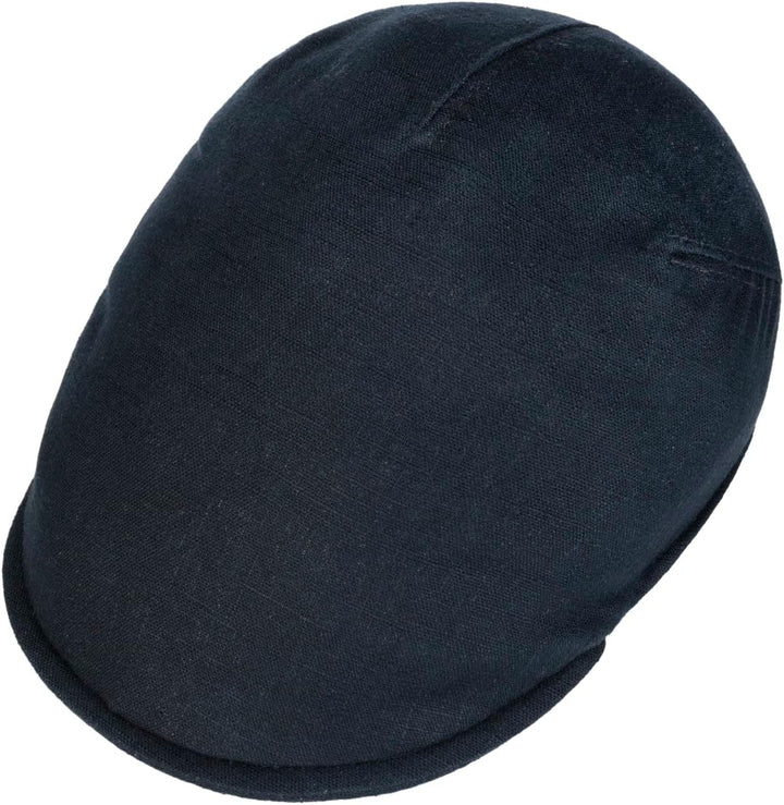 LIERYS Elegantes Design: Die melierte dunkelblaue Flatcap besticht durch ihre frische Ausstrahlung u