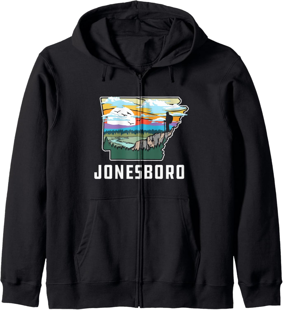 Jonesboro Arkansas Outdoor & Nature State Retro Illustration Kapuzenjacke