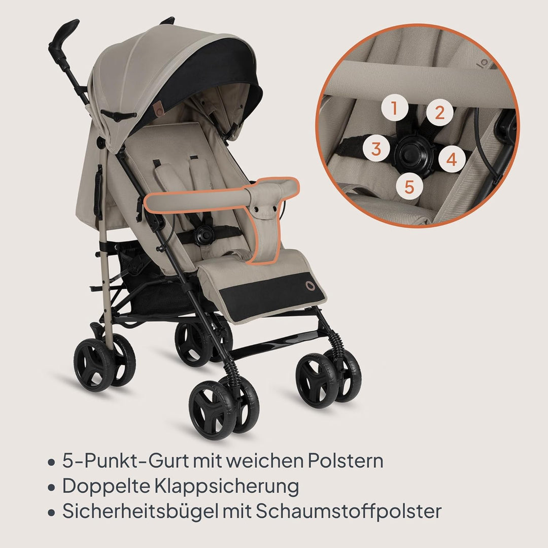 Lionelo Irma Buggy Kinderwagen ab 6 Monate, leicht 7 kg, Liegeposition, faltbar mit Einhand-Faltsyst