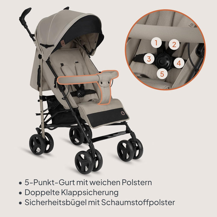 Lionelo Irma Buggy Kinderwagen ab 6 Monate, leicht 7 kg, Liegeposition, faltbar mit Einhand-Faltsyst