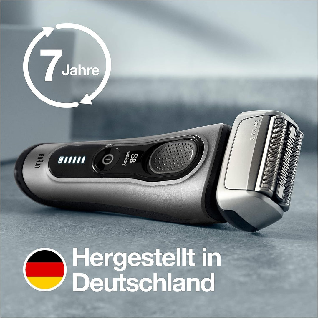 Braun Series 8 Rasierer Herren mit 3+1 Scherkopf, Elektrorasierer & Trimmer für Präzision, Sonic-Tec