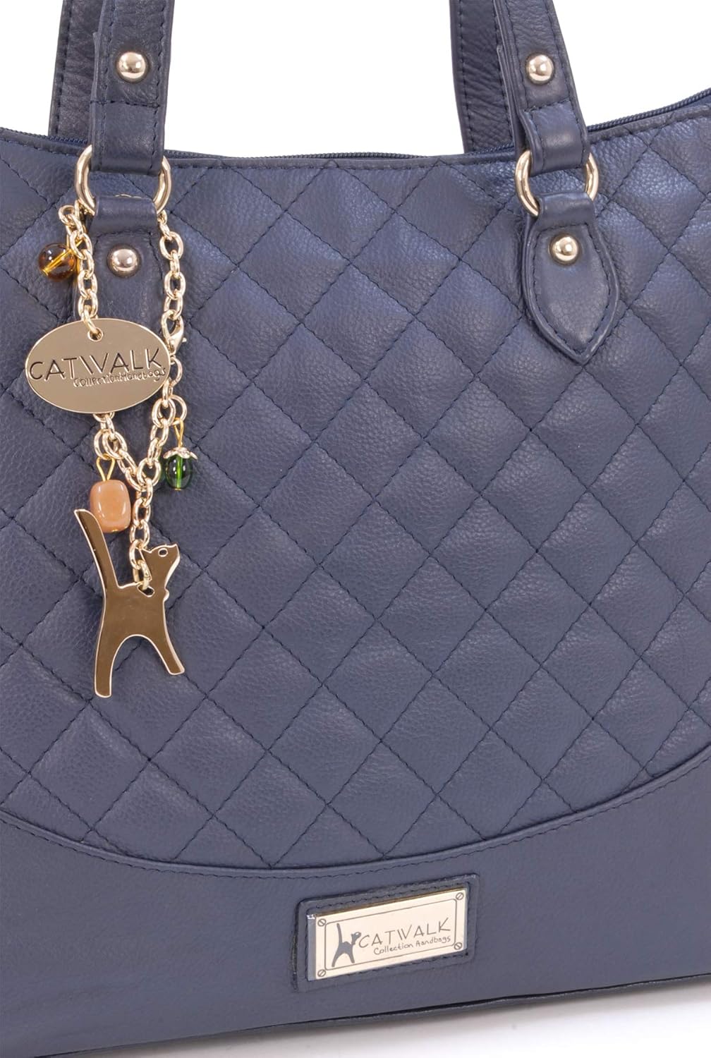 Catwalk Collection Handbags - Damen Schultertasche Mittelgross/Gross - Handtasche Tote Bag - Gestepp