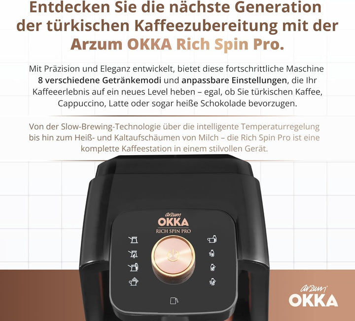 Arzum OKKA RICH SPIN PRO TURKISH COFFEE MACHINE COPPER, Copper