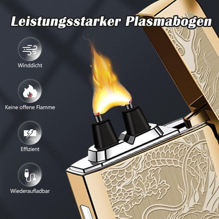 SKRFIRE Elektrisches Sturmfeuerzeug mit winddichtem Plasmabogen, Typ-C Schnellladung mit LED Anzeige