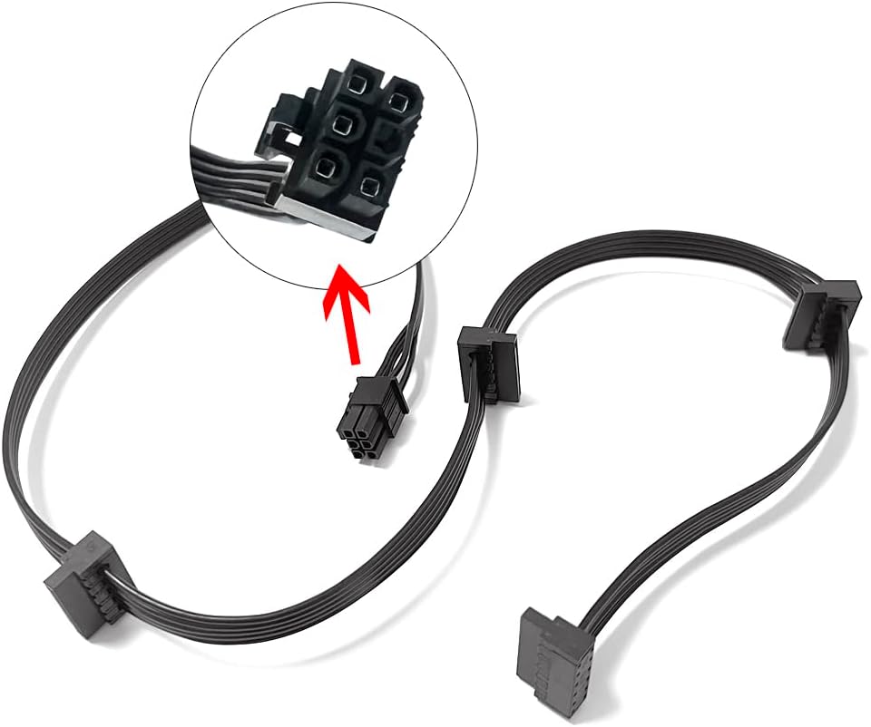 Gintai Austausch des SATA-Laufwerkskabels für Corsair hx1200 RM1000X RM850X RM750X 6-Pin to 4x