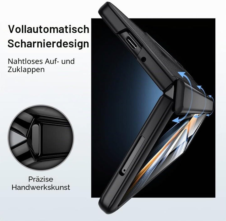 LEIAU Schutzhülle für Samsung Galaxy Z Fold 4, magnetisch, Ständer, mit Scharnierschutz – Leder-Schu