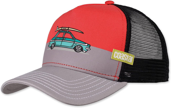 Coastal - Retro Beauty (Red/Grey) - Trucker Cap Meshcap Kappe Mütze Cappy Caps