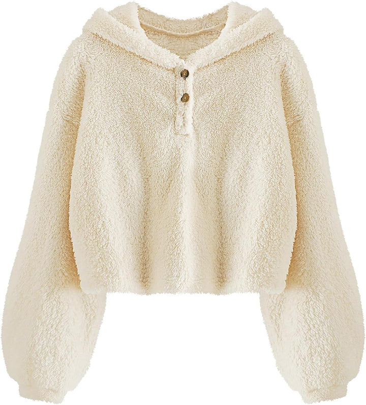 Imily Bela Kinder Mädchen Kapuzenpullover Fleece Hoodie Sherpa Sweatershirt Warm Teddy Pulli 13 Jahr