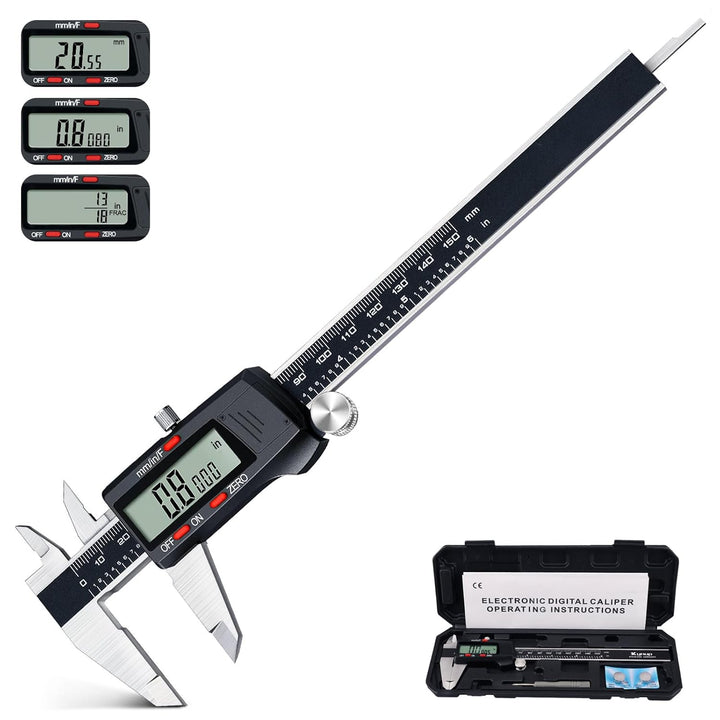 Kynup Messschieber Digital, 150mm / 6-Zoll Digitale Schieblehre Messgerät mit grossem LCD-Display fü