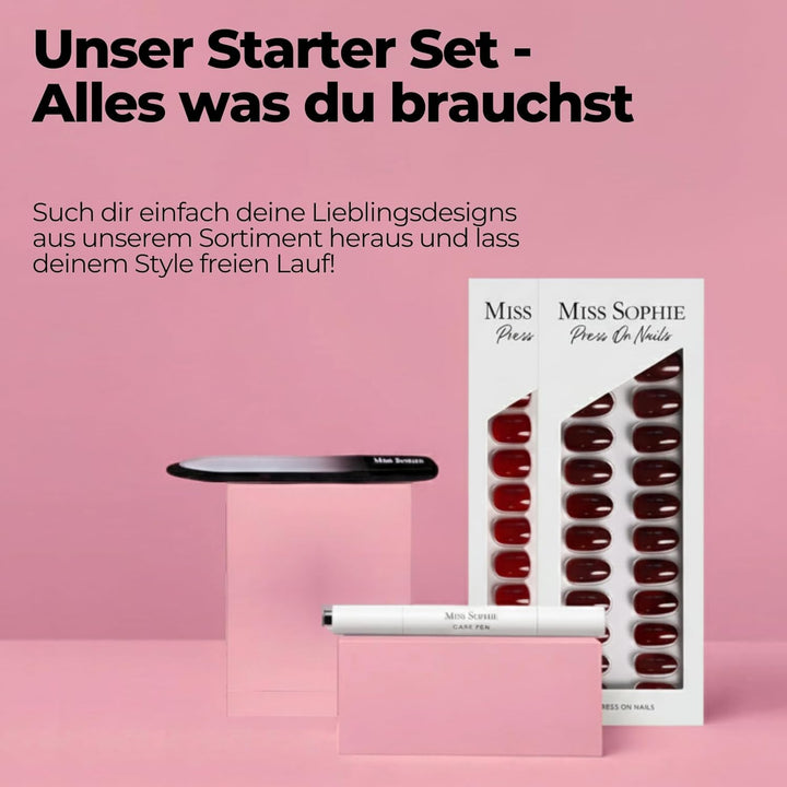 Original Miss Sophie Press On Nails | 32 Stück | Black Velvet | Short Square | Für Fingernägel 1 stü
