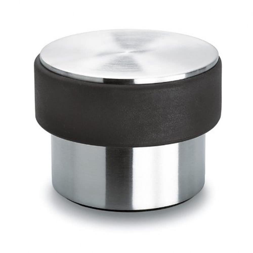 Blomus -STOP- Robuster Türstopper aus mattem Edelstahl, 2kg, mit Kratzschutz und Schutzrand aus Gumm