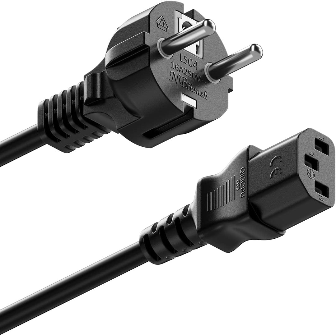 deleyCON 20m Kaltgerätekabel Netzkabel Stromkabel Kaltgeräte Strom Kabel Schutzkontakt Stecker Typ F