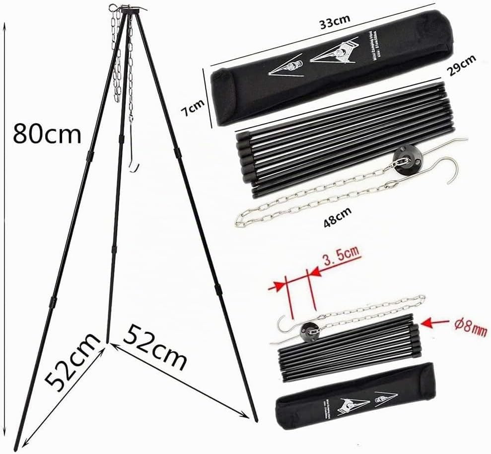 SSyang BBQ Dreibeingestell, Outdoor Kochen Stativ Set, Camping Picknick Stati, Für Trocknen von Klei