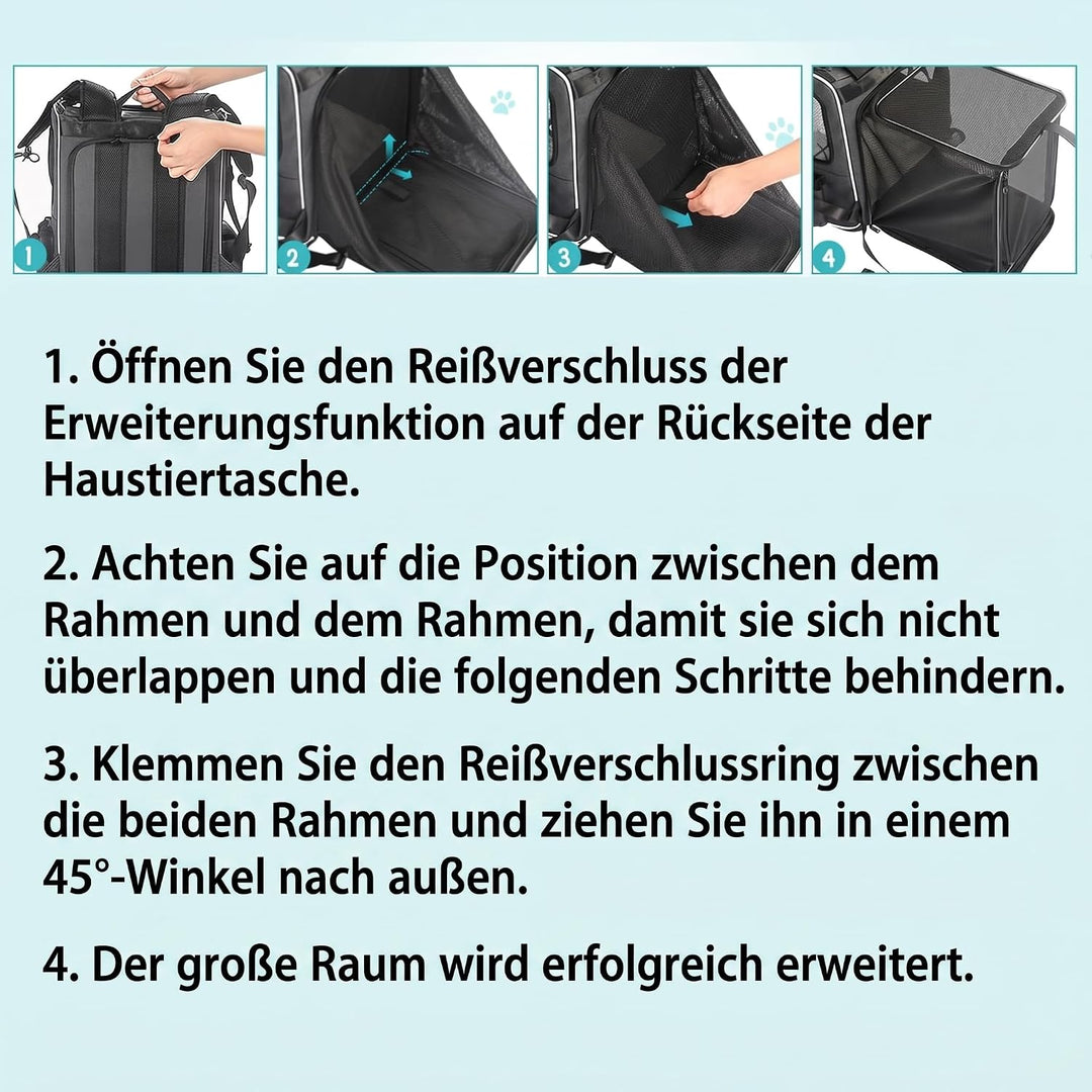 Morpilot Erweiterbar Katzenrucksack Grosse Katzen, Hunderucksack bis 8 kg Katzen Rucksack Gross für