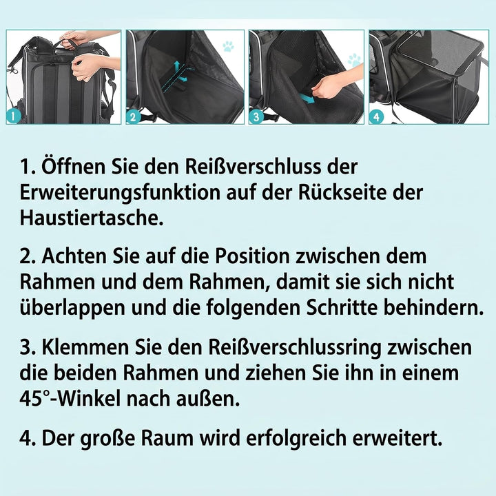 Morpilot Erweiterbar Katzenrucksack Grosse Katzen, Hunderucksack bis 8 kg Katzen Rucksack Gross für