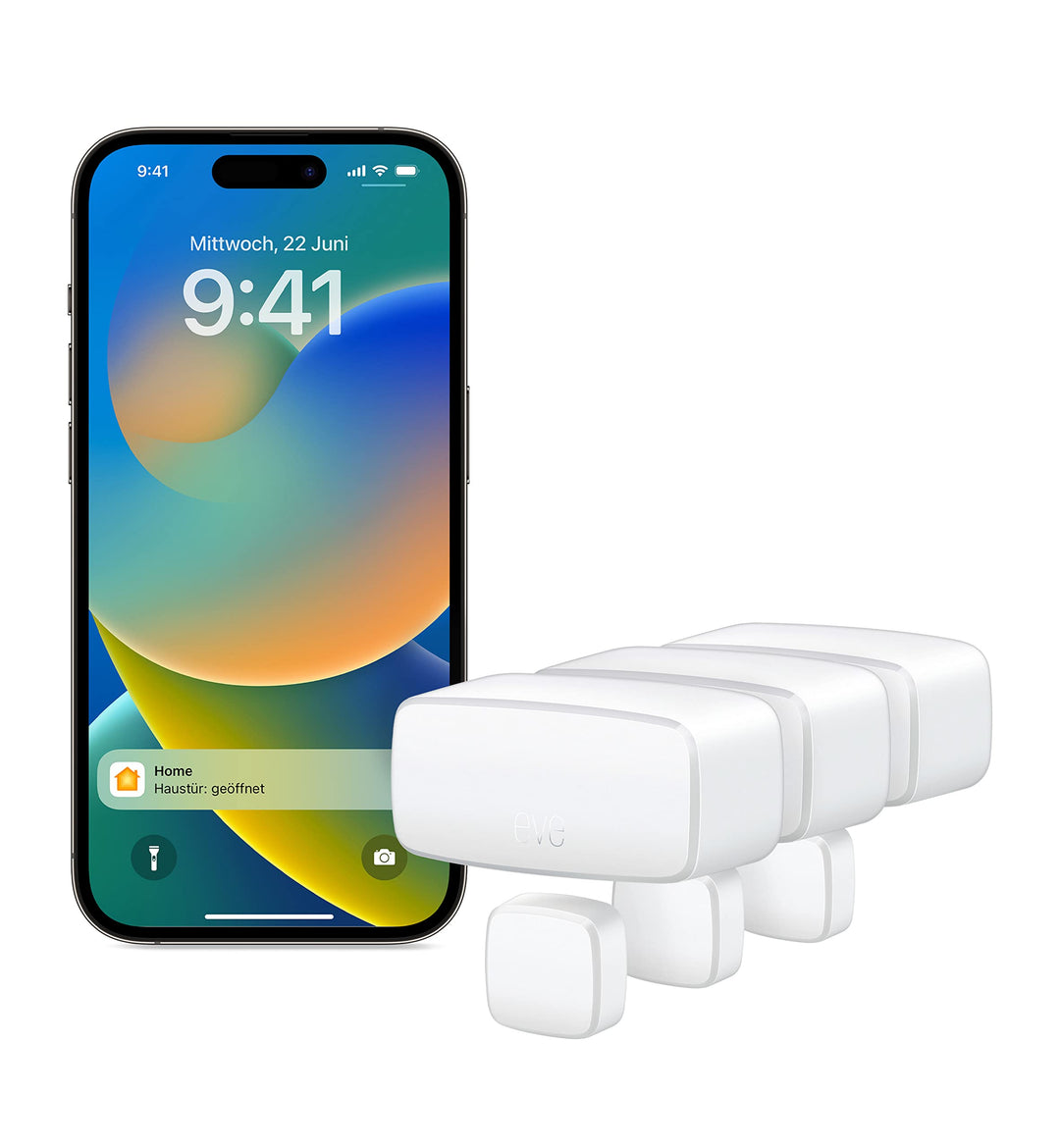 Eve Door &amp; Window (Matter) 3er Set – Smarter Kontaktsensor für Türen &amp; Fenster, Haussicherheit, Auto