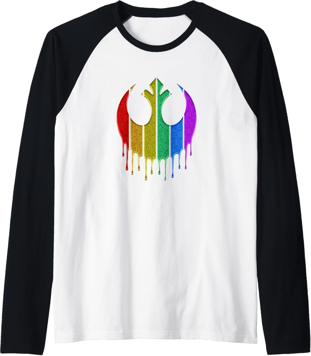 Star Wars Pride Rebel Rainbow Glitter Logo Raglan