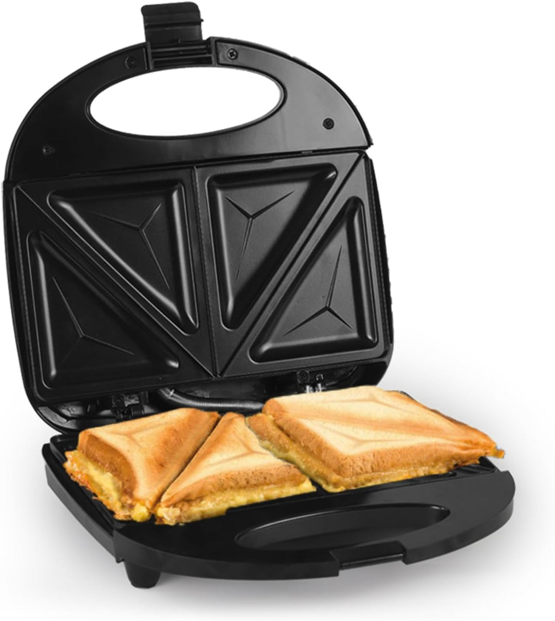 Sandwichmaker 750W, Sandwichtoaster Kuchen 2 Scheiben mit Antihaftbeschichtung, Doppelseitiges Backe