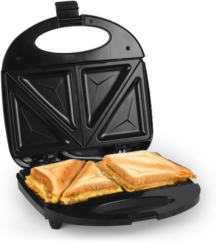 Sandwichmaker 750W, Sandwichtoaster Kuchen 2 Scheiben mit Antihaftbeschichtung, Doppelseitiges Backe